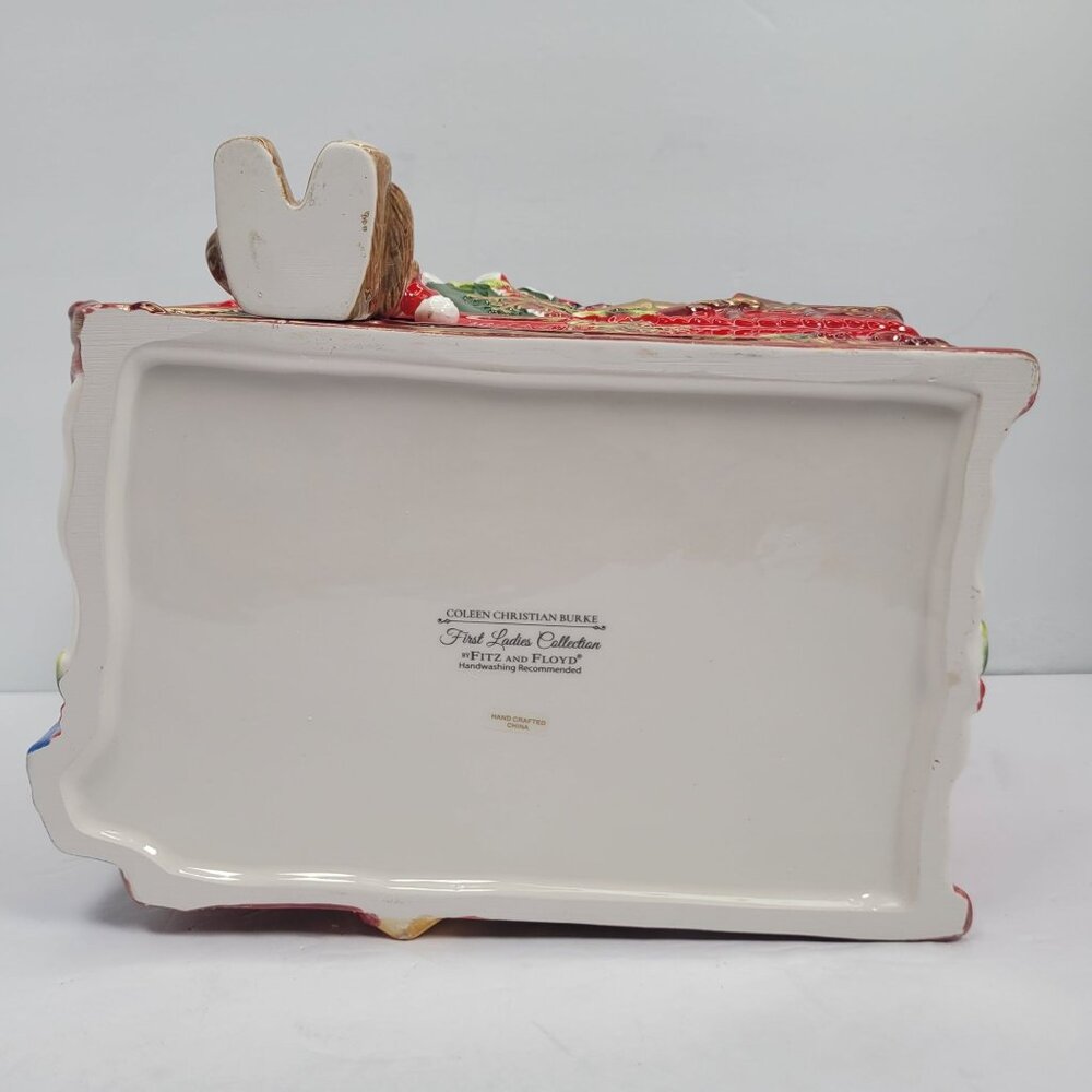 Fitz & Floyd The First Ladies Collection Christmas Red Sleigh Serving Bowl NOB - Picture 7 of 11